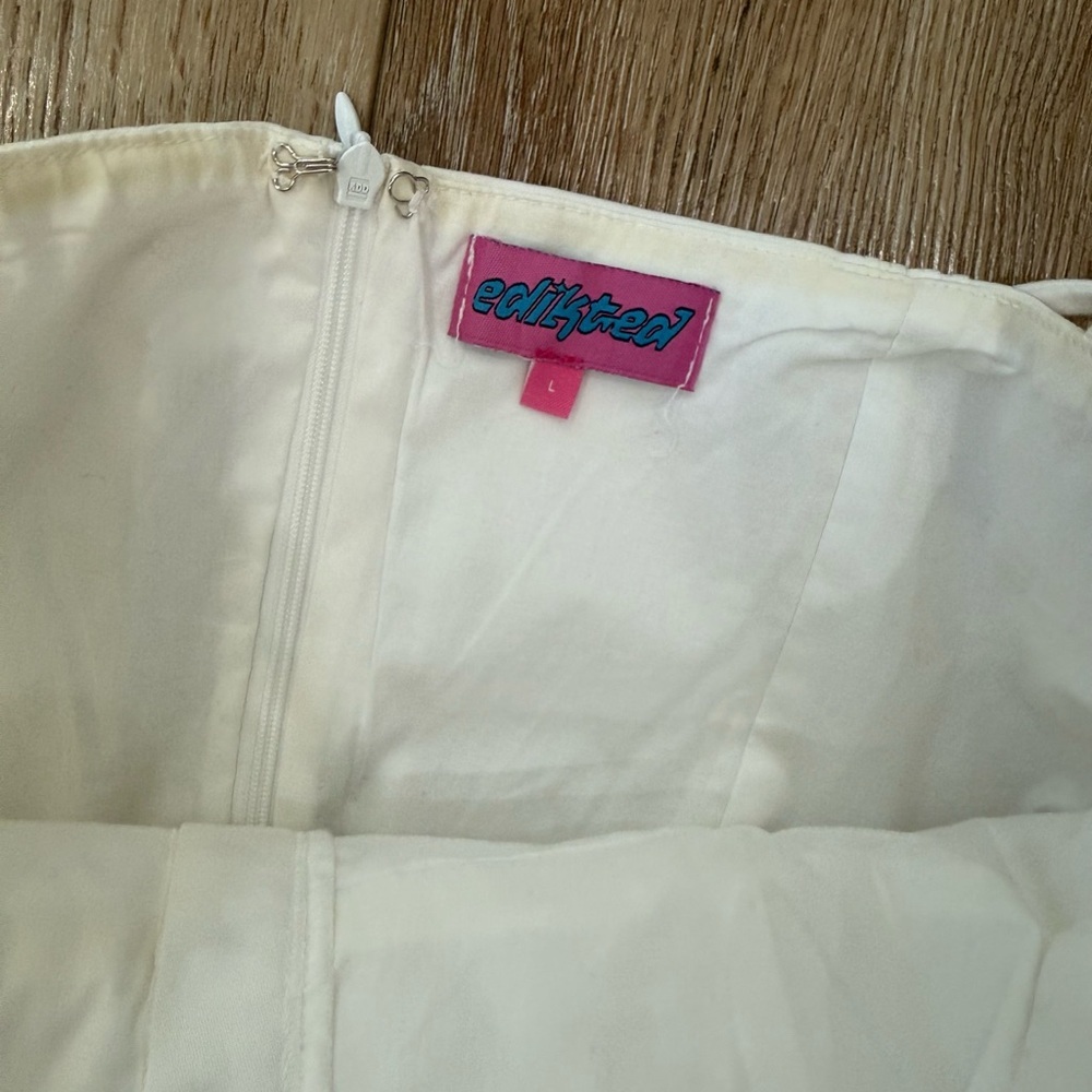 Edikted Cream Mini Dress with Pleats - Picture 6 of 6